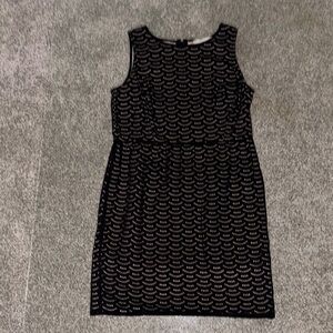 LOFT Black Sleeveless Eyelet Sheath Mini Dress